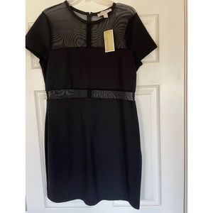 NWT Michael Kors Little Black Sexy Dress, Sheer Panels, Size XL